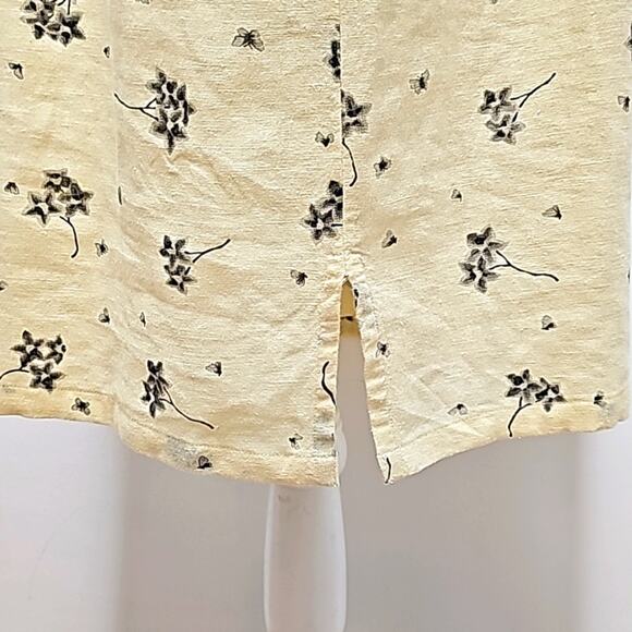 Sweet Jessie Vintage Womans Two Pattern Short Sleeve Linen Blend Dress Size MP - Picture 10 of 12